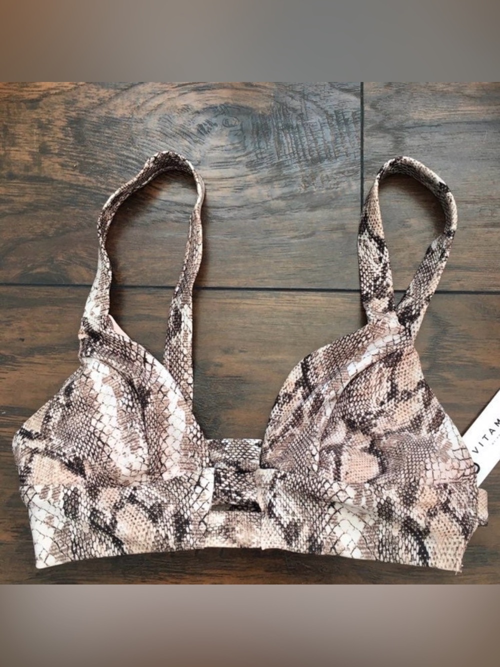 Vitamin A Neutra Bikini Top snakeskin XS new swim